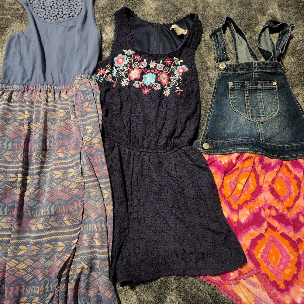 Lot of 3 1 jumper and 2 dresses girls size 12